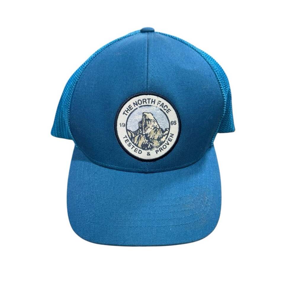 The North Face Truckee Trucker Hat L XL Blue Flexfit Cap Tested & Proven Graphic